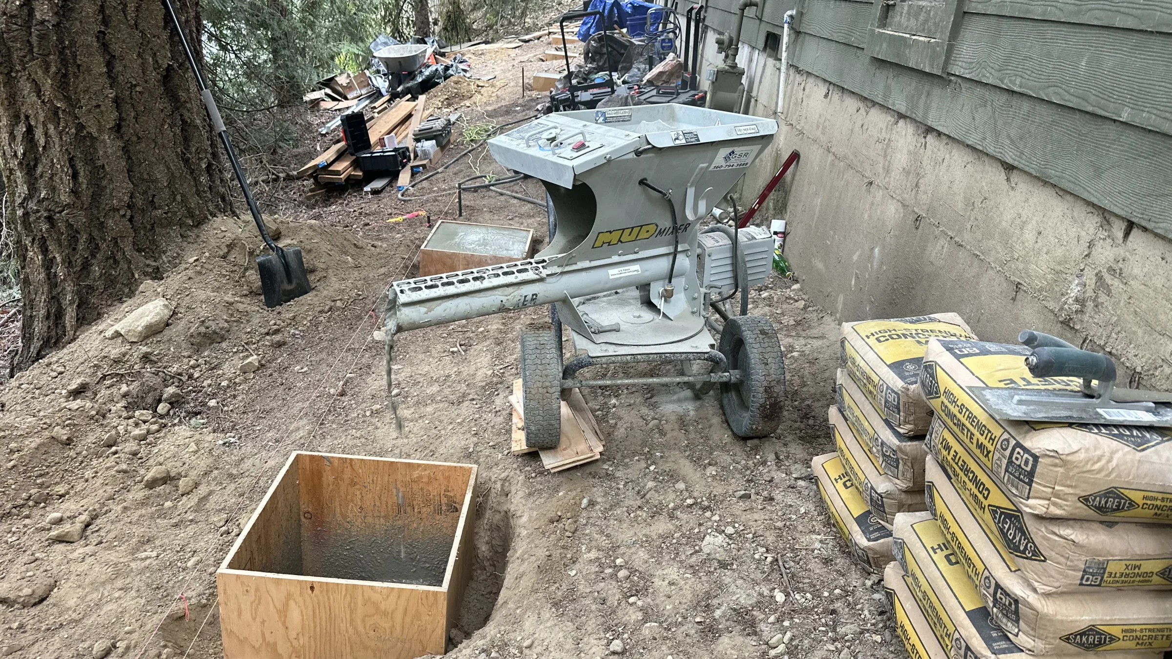 Aging frames on a sloped lot